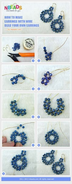 how to make wire bead earrings with beads and crochet hooks - step by step instructions