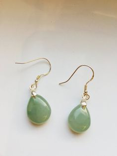 Jade Teardrop Earrings.Green Teardrop Earrings.Silver Teardrop Earrings.Simple Green Jade Jewelry.Ja Minimalist Green Teardrop Earrings, Teardrop Jade Gemstone Earrings, Green Minimalist Dangle Earrings, Elegant Jade Teardrop Earrings, Elegant Teardrop Jade Earrings, Green Teardrop Dangle Earrings For Everyday Wear, Everyday Green Dangle Teardrop Earrings, Handmade Green Teardrop Earrings, Green Teardrop Drop Earrings Nickel Free