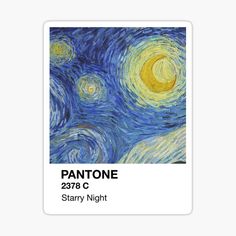 the starry night sticker is shown in black and white, with an image of a