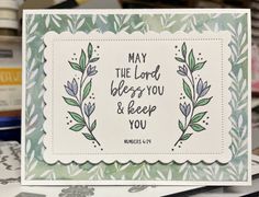 a card that says may the lord blessing you and keep you