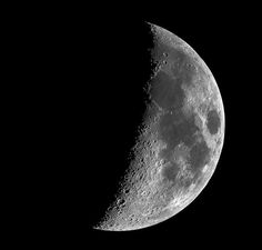 the moon is shown in black and white