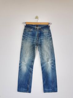 Vintage Lee Sanforized Jeans Selvedge Union Made Denim - BS45705.  Manual Measurement (Laying Flat):  1) Waist: 29 inch.  2) Rise: 11 inch.  3) Hip: 20 inch.  4) Tight: 11 inch.  5) Outseam: 42.5 Inch.  6) Inseam: 30.5 Inch.  7) Leg Opening: 8.5 inch.  Please check measurements to insure a proper fit. Remember to allow yourself some extra room for movement.  You can compare these with something from your closet that fits you well. Condition: Good Vintage Condition.  Made in JAPAN.  Fabric Material: 100% Cotton.  BS45705.  We do combine shipping.  Please Read Before Purchase. Drop your phone number. Tracking number can be tracked 3 - 5 days after shipment process. Please be patient waiting. This design and style by wearing it increases your confidence. All pieces are measured inches while l Classic Dark Wash Pre-washed Bottoms, Faded Straight Leg Jeans With Belt Loops, Pre-washed Straight Leg Rigid Denim Jeans, Pre-washed Rigid Denim Straight Leg Jeans, Faded Rigid Denim Bottoms With Standard Cut Leg, Medium Wash Selvedge Tapered Leg Bottoms, Classic Straight Leg Distressed Bottoms, Dark Wash Pre-washed Straight Leg Bottoms, Classic Distressed Bottoms For Streetwear