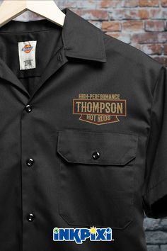 Whether you’re installing a nitrous boost in your engine or putting in some long tube headers, make sure you look like a professional in our custom embroidered work shirt! #inkpixi #personalizedgifts #customworkshirts #personalizedworkshirts #custom #personalized #workshirt #work #shirt #dickies #highperformance #hotrod #high #performance #hot #rod #garage #familyname #family #name #personalizedgiftsforhim #personalizedgiftsforher Luxury Men's Blouse For Workwear, Luxury Workwear Shirt, Luxury Custom Fit Shirt For Workwear, Mens Personalized Shirt, Mechanic Shirts, Personalised Gifts For Him, Download Cute Wallpapers, Stylish Mens Outfits, Personalized Gifts For Her