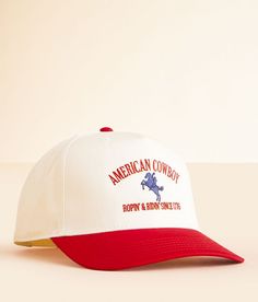 The Happiest American Cowboy Baseball Hat - Red/Cream , Women's Naturalred Embroidered snapback hat One size fits most. 65% Polyester 35% Cotton. Apparel & Accessories > Clothing Accessories > Hats Cowboy Baseball Cap, Lana Del Rey Baseball Cap, Cool Baseball Hats, Dairy Boy Hat, Trendy Trucker Hats For Women, Sorority Hats, Cute Baseball Caps, Portrait Outfits, Senior Portrait Outfits