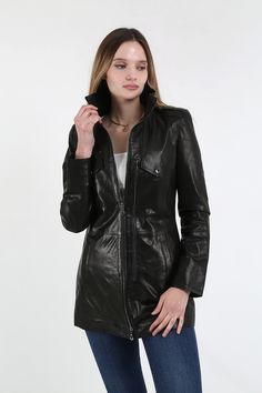 BLACK Genuine Leather Jacket , Our products are 100% genuine leather; It is produced in master hands with quality materials and delicate hand workmanship. Black Leather-lined Outerwear For Fall, Black Leather Lined Outerwear For Fall, Luxury Black Leather Long Coat-style Jacket, Fitted Black Leather Jacket With Leather Lining, Sleek Black Long Leather Jacket, Black Fitted Long Leather Coat, Lamb Leather Jacket, Leather Trench, Womens Jackets