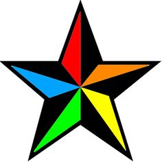 a multicolored star on a white background