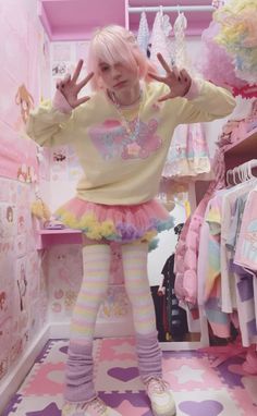 fairy kei yumekawaii yumekawa kawaii decora kei harajuku jfashion pastel cluttercore mezzo piano mother garden sugarbunnies Tanbi Kei Aesthetic, Kei Fashion Types, Candycore Outfits, Kawaii Style Outfits, Kawaii Pastel Outfits, Harajuku Fashion Outfits, Party Kei Fashion