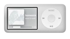 an mp3 player with the words homesick on it