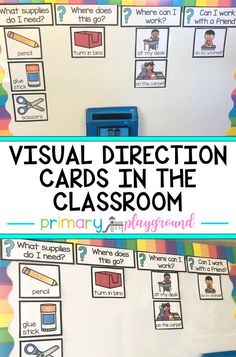 visual direction cards in the classroom