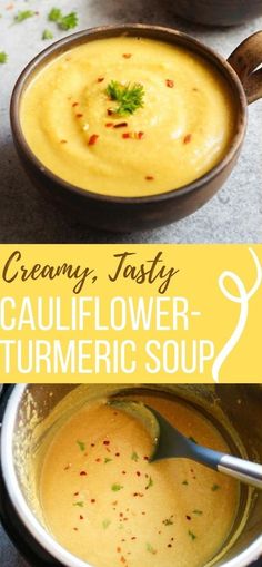 creamy, tasty cauliflower - turmeric soup is the perfect side dish