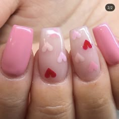 Short Cute Nails Valentines, Nail Inspiration Valentines Day, Ombre Heart Nails, Short V Day Nails, French Tip Valentines Day Nails Square, Cute Valentines Nails Short Square, Sweethearts Nails, Short Natural Valentines Day Nails, Baby Pink Valentines Nails