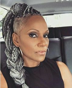 Taper Braids, Gray Locs, Gray Braids, Walking Motivation, Grey Hair Braids, Pepper Hair, Rocker Hair