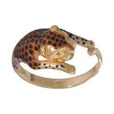 New York Gold Designs 14k Gold Leopard Ring Leopard Ring, Spotted Leopard, Fine Jewelery, Cat Ring, Gold Designs, Right Hand Rings, Natural Gold, Enamel Ring, Sterling Silver Bands