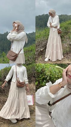 Outfit Hijab Casual Rok, Dress And Cardigan Outfit, Korean Skirt Outfits, Skirt Outfits Hijab, Beige Skirt Outfit, Outfits Muslim, Outfit Hijab Casual, Rok Outfit, Moslem Fashion