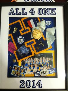 an all 4 one poster is hanging on the wall in front of a plaque that reads,