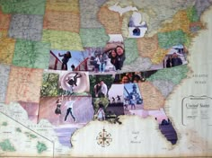 a map with many pictures on it and the words take a picture in every state