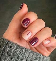 Burgundy Nail Ideas, Burgundy Fall Nails, Burgundy Nails, Fancy Nails, Short Acrylic Nails