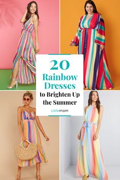 20 Rainbow Dresses To Brighten Up the Summer: Show off your true colors with these breathtaking and fun summery dresses. Rainbow Dresses, Rajputi Dress, Bright Dress, The 1000, Taste The Rainbow, Rainbow Dress, Celebrity Look, For A Reason