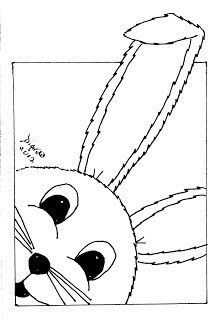 a drawing of a rabbit with big eyes