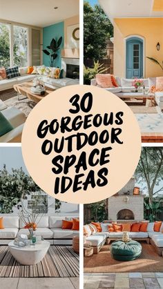 there are many different outdoor space ideas in this house and it's great for entertaining