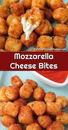 These crunchy and gooey Fried Cheese Bites are the easy answer to your snack and appetizer needsA vegetarian dish anyone can make at the drop of a hat Homemade Cheese Curds, Cheese Curds Recipe, Fried Cheese Bites, Fries Cheese, Yummy Food Recipes, Cheese Bites Recipe, Fried Cheese, Quick Bites, Mozzarella Recipes