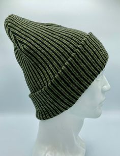 Introducing the HAAKWEAR Cuffed Wide Ribbed Striped Beanie, Limited Edition. A stylish and cozy winter accessory that combines comfort and fashion. Made in the USA, this beanie features a cuffed design with wide ribbed stripes and a striped pattern, perfect for adding a touch of sophistication to your winter wardrobe. The soft and high-quality materials ensure warmth and comfort, making it an essential piece for chilly days. Whether you're heading out for a casual day or dressing up for a specia Designer Beanie, Fashion Beanie, Striped Beanie, Carhartt Beanie, Cozy Winter, Winter Accessories, Winter Wardrobe, Beanie Hats, Black Green