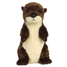 a stuffed otter sitting on its hind legs