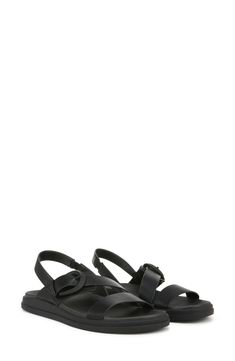 Make every step a soft one with this slingback sandal featuring Contour+ Comfort technology and a flexible, lightweight footbed. Elasticized slingback strap with buckle closure Cushioned footbed Synthetic upper, lining and sole Imported Slingback Sandal, Sandal Women, Black Faux Leather, Womens Sandals, Faux Leather, Nordstrom, Buckle, Technology, Sandals