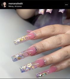 Acrylic Nail Polish, Luminous Nails, Fake Nails Designs, Grunge Nails, Nails Design With Rhinestones, Colored Acrylic Nails, Basic Nails