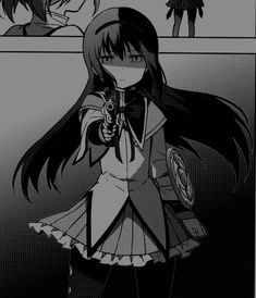 Homura Pfp Manga, Madoka Magica Icons Homura Akemi, Homura Akemi Icon Manga, Homura Akemi Icon Dark, Homura Manga Icon, Madoka Manga Panels, Homura Akemi Aesthetic, Madoka Magica Manga Panels, Homura Widget