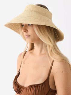 DESCRIPTION:A raffia straw visor with an adjustable closure and convenient packable design.FEATURES:Open CrownAdjustable ClosurePackable DesignUPF 50+ Sun Protection100% Raffia Straw Chic Lightweight Natural Straw Hat, Chic Visor Sun Hat For Travel, Chic Packable Straw Hat For Vacation, Chic Straw Visor Sun Hat, Casual Wide Brim Visor For Travel, Chic Straw Visor Hat With Uv Protection, Chic Visor Straw Hat With Uv Protection, Wide Brim Visor For Spring Travel, Wide Brim Visor For Travel In Spring