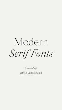 the modern serif font is shown in black and white, while it appears to be made