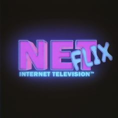 the logo for netflix's internet television show, neon text on a black background