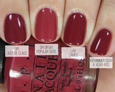 Opi Cranberry Colors, Opi Maroon Nail Polish, Fall Fingernails, Autumn Nail Polish, Mail Colors, Beauty Basket, Nail Polish Combinations, Opi Nail Polish Colors, Opi Gel Nails