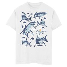 He'll love the silly design of this boys' Fifth Sun Shark Humor Poster graphic tee. He'll love the silly design of this boys' Fifth Sun Shark Humor Poster graphic tee. Crewneck Short sleevesFABRIC & CARE Cotton Machine wash Imported Size: X Small. Color: White. Gender: male. Age Group: kids. Material: Cotton Blend. Shark Humor, Animal Tshirt Design, Shark Clothes, Poster Graphic, Sharks Funny, Shark T Shirt, Boy Tees, Animal Tshirt, Boys Hoodies