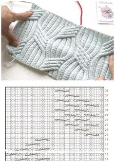 the knitting pattern is being worked on