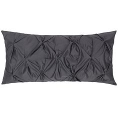 a gray pillow with pleated fabric on it