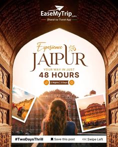 an advertisement for the experience of jappur tour with photos and captions on it