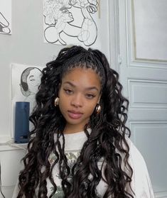 Cute Box Braids Hairstyles, Protective Hairstyles Braids, Box Braids Styling, Pretty Braided Hairstyles, Face Card, African Braids Hairstyles