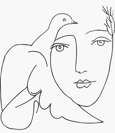 a black and white drawing of a woman's face with leaves on her head