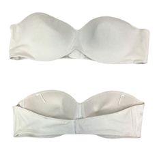 New Never Worn. Comes With Straps, Can Be Worn Strapless Or Classic Style. Underwire Please See Photos For Measurements Strapless Partially Lined Bra, White Strapless Bra For Summer, White Strapless Summer Bra, White Strapless Bra-friendly Tube Top, White Strapless Stretch Bra, White Padded Bandeau Bra, White Stretch Tube Top Bra Friendly, Bridal Bustier, White Lace Corset