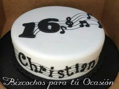 a birthday cake with musical notes on it