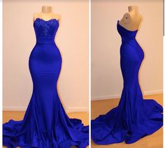 Charming Royal Blue Mermaid Long 2024 Prom Dresses Blue Mermaid Dress For Prom Season, Royal Blue Fitted Evening Dress For Homecoming, Fitted Royal Blue Evening Dress For Prom, Blue Fishtail Dress For Wedding, Blue Fitted Evening Dress For Homecoming, Blue Mermaid Dress For Formal Occasions, Blue Fitted Mermaid Evening Dress, Fitted Blue Mermaid Dress For Evening, Blue Mermaid Dress With Sweep Train