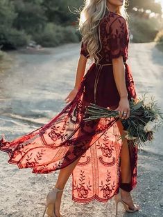 Buy More! Save More!




Pattern

Hollow



Occasion

Daily/Beach



Material

Lace



Style

Maxi  Dress



Color

Wine-Red



Size

Free Size



Petticoat

No




 




(Units/Inches)



 Size


Bust


Waist


Length


Shoulder




Free


35.43


33.86


50.79


12.6







(Units/Centimeters)



 Size


Bust


Waist


Length


Shoulder




Free


90


86


129


32 Outfit Semi Formal, Half Sleeve Women, Side Split Maxi Dress, Maxi Dress Summer, Burgundy Bridesmaid, Burgundy Bridesmaid Dresses, Dresses For Wedding, Long Romper, Split Maxi Dress