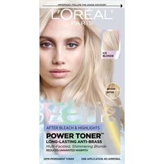 L'Oreal Paris Feria Power Toner, Long Lasting Anti Brass Toner, Ice Blonde 9P Loreal Paris Feria, Toner For Blonde Hair, Blonde Hair Types, Ice Blonde Hair, Pearl Blonde, Liquid Hair, Demi Permanent, Ice Blonde, Hair Toner