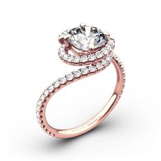 18k Rose Gold, Diamond Engagement Ring, Pave Diamonds, Perfect Match, Diamond Engagement, Diamond Engagement Rings, Swirl, Engagement Ring, White Gold