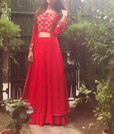 Find More at => http://feedproxy.google.com/~r/amazingoutfits/~3/Aje8c1bV4sk/AmazingOutfits.page Indian Bridesmaids, Red Lehenga, Patiala Salwar, Kurti Designs Party Wear