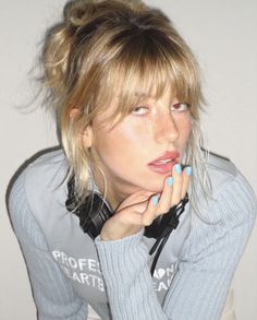 Blonde Bangs, Blonde Hair With Bangs, Hair Stuff, Haircut Ideas, Long Hair Cuts, Aesthetic Hair, Hairstyles With Bangs