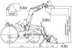 a drawing of a motorcycle with measurements for the seat and handlebars on it