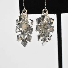 Silver Cluster Earrings Silver Crystal Earrings Crystal - Etsy Crystal Cluster Earrings, Silver Crystal Earrings, Earrings Crystal, Lightweight Earrings, Silver Crystal, Cluster Earrings, Light Weight Earrings, Crystal Cluster, Earrings Silver